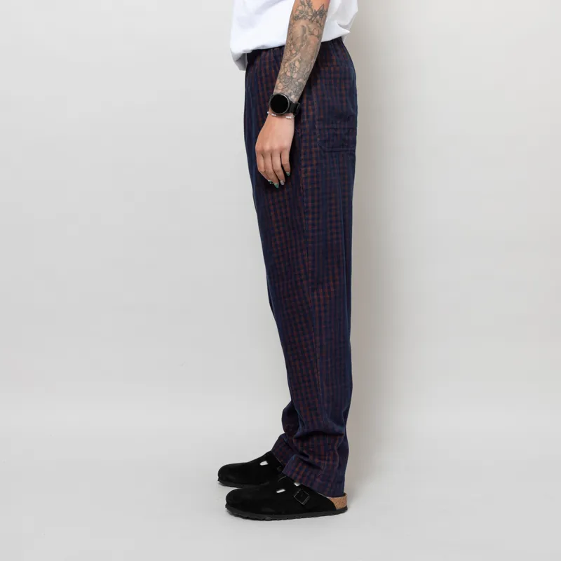 Indi And Cold Womens Vichy Elastic Micro-Corduroy Pants Navy-2