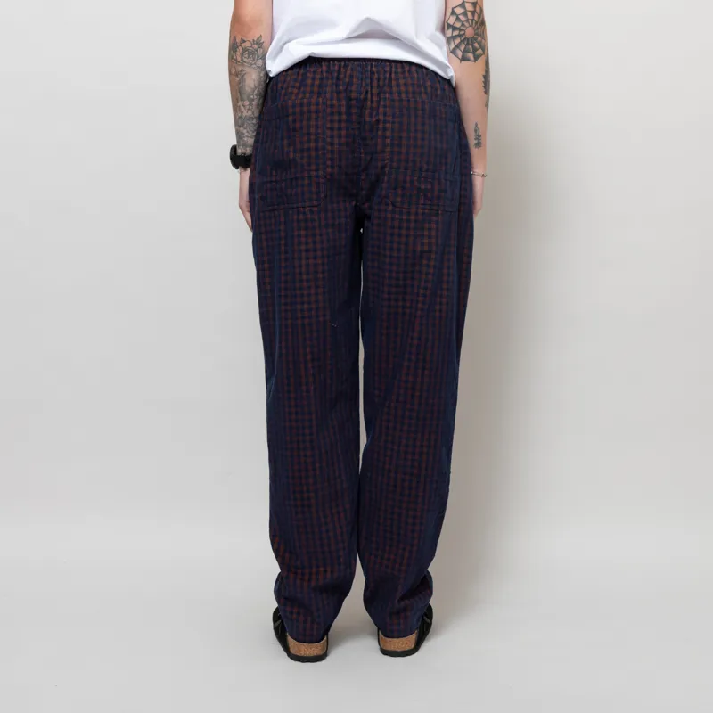 Indi And Cold Womens Vichy Elastic Micro-Corduroy Pants Navy-3