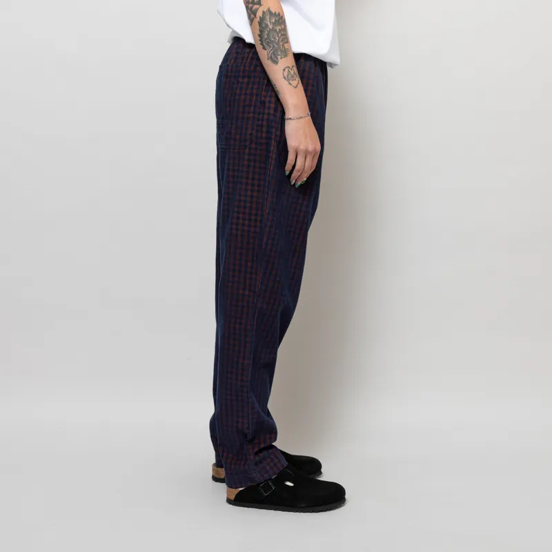 Indi And Cold Womens Vichy Elastic Micro-Corduroy Pants Navy-4