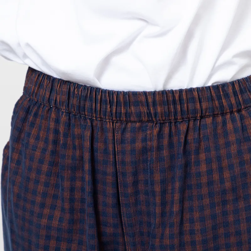 Indi And Cold Womens Vichy Elastic Micro-Corduroy Pants Navy-6