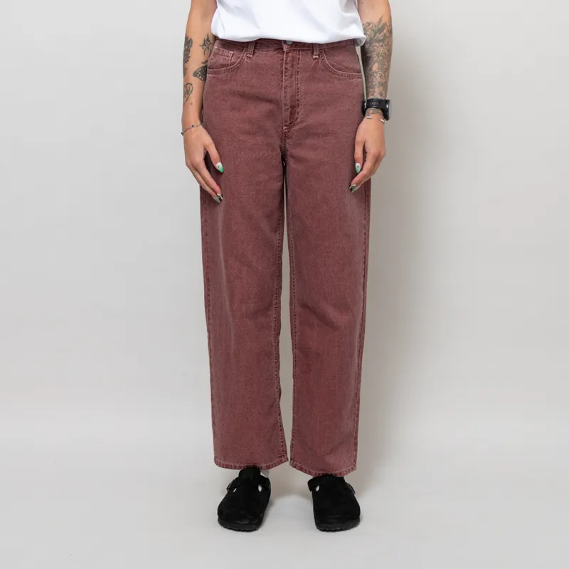 Indi And Cold Womens Washed Twill Pants Cherry