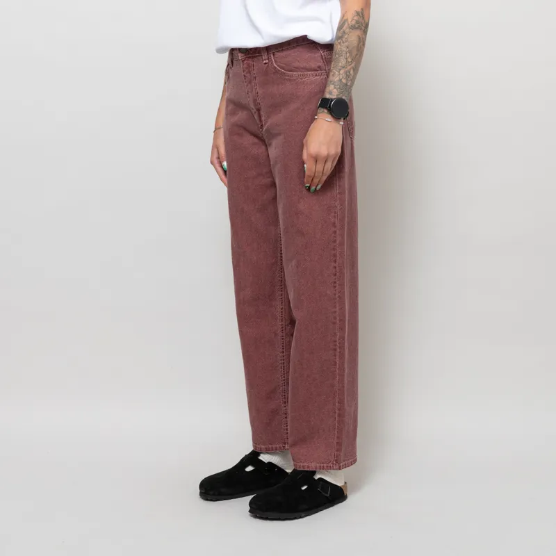 Indi And Cold Womens Washed Twill Pants Cherry-1