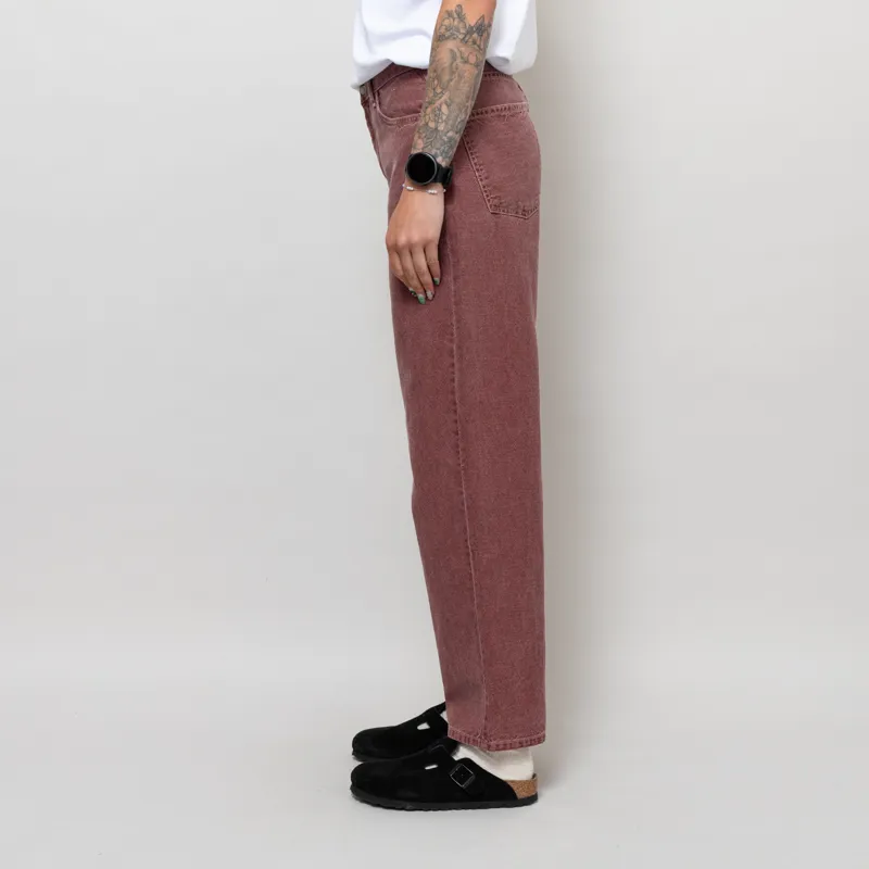Indi And Cold Womens Washed Twill Pants Cherry-2