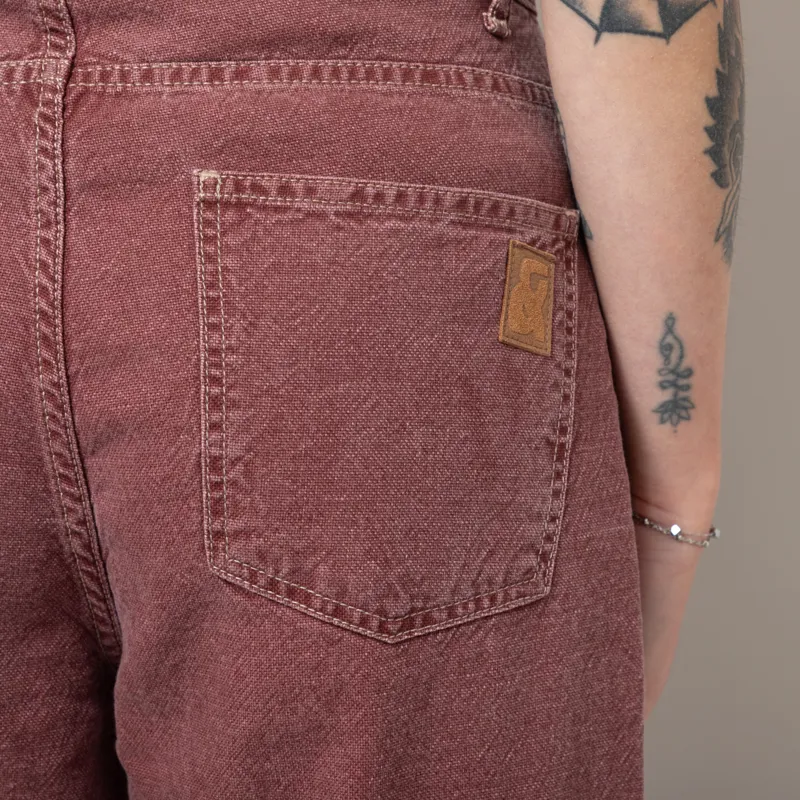 Indi And Cold Womens Washed Twill Pants Cherry-9