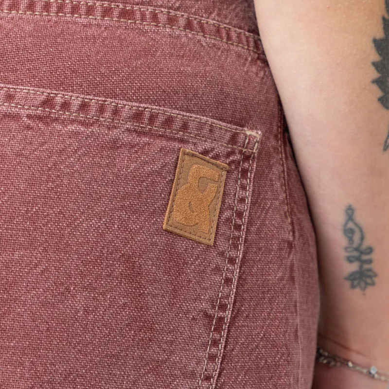 Indi And Cold Womens Washed Twill Pants Cherry-10