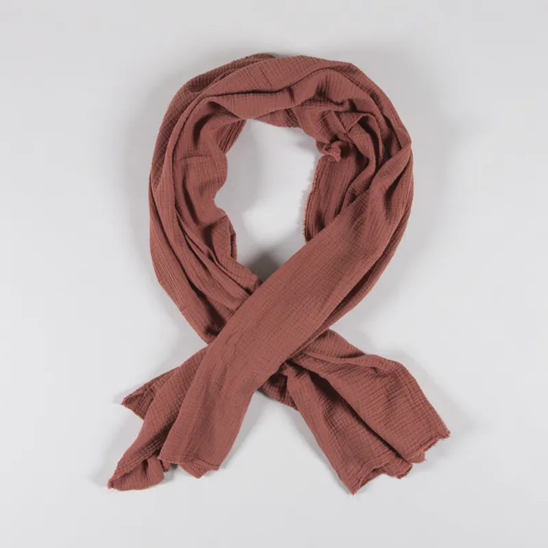 Indi And Cold Womens Double-Gauze Scarf Terracotta