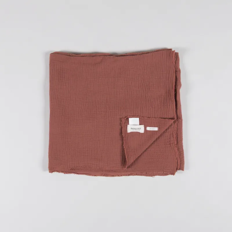 Indi And Cold Womens Double-Gauze Scarf Terracotta-2