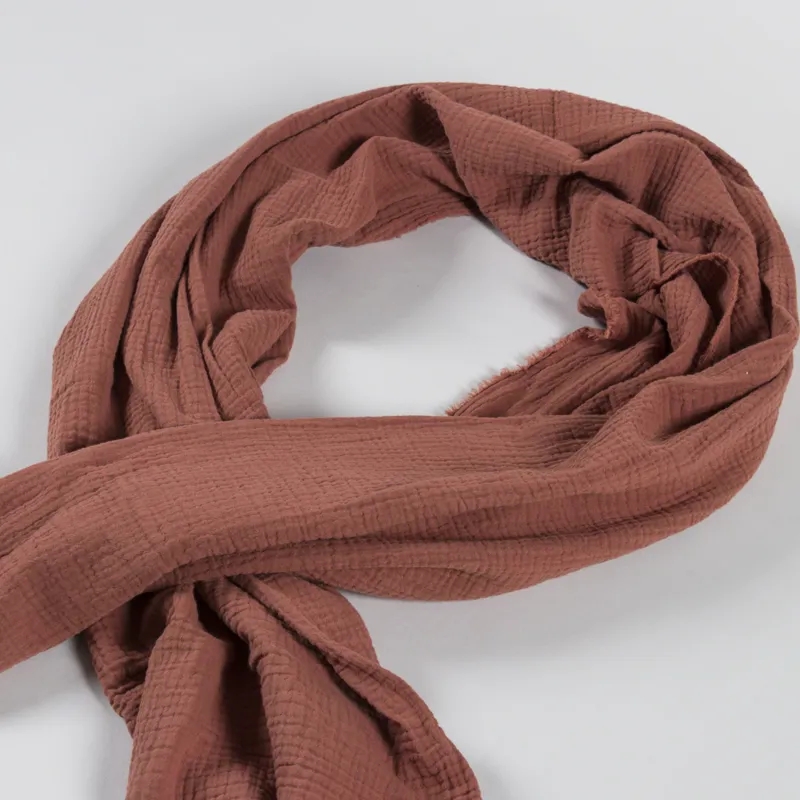 Indi And Cold Womens Double-Gauze Scarf Terracotta-1