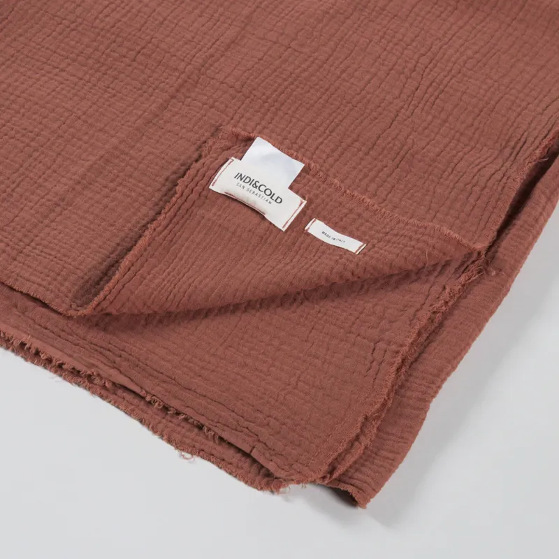 Indi And Cold Womens Double-Gauze Scarf Terracotta-3