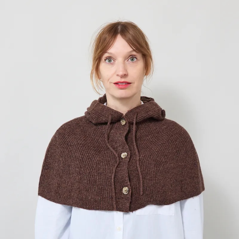 Indi and Cold Womens Ribbed Knitted Hood Chocolate-1
