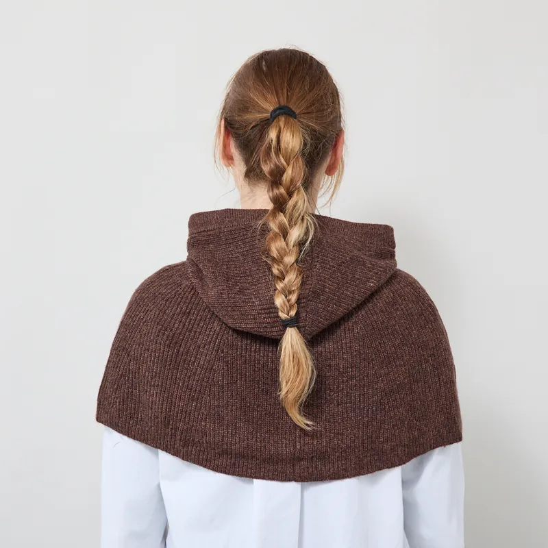 Indi and Cold Womens Ribbed Knitted Hood Chocolate-3