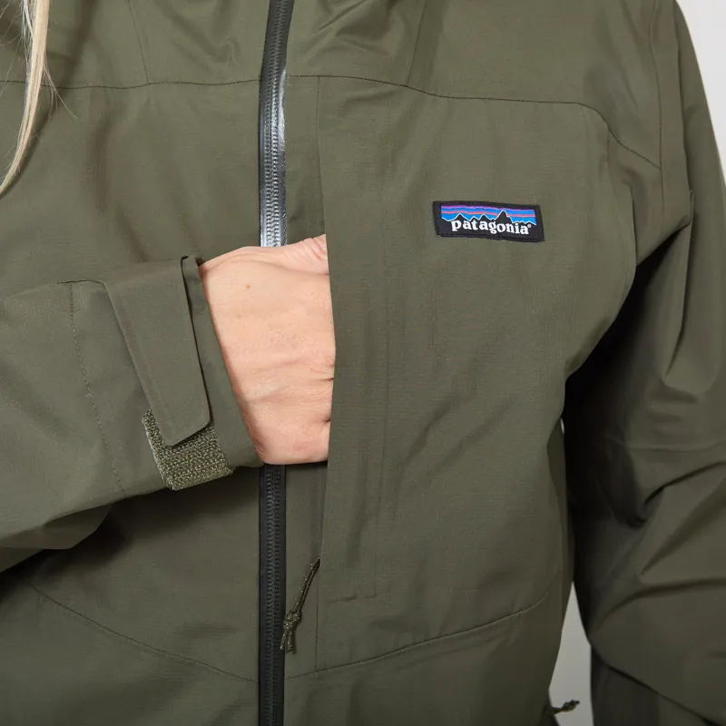 Patagonia Womens Boulder Fork Rain Jacket Basin Green-4