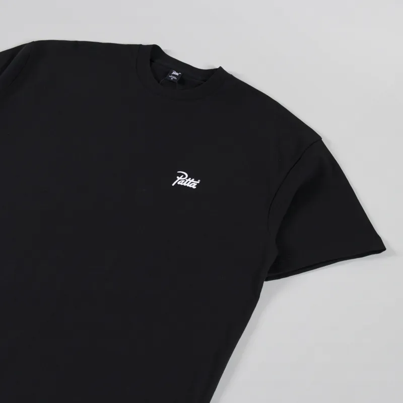 Patta Script Logo T Shirt Black-1