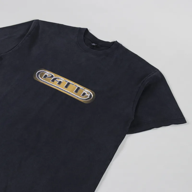 Patta Gilded Acid Washed T Shirt Black-1