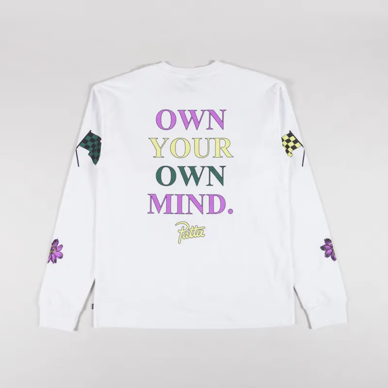 Patta Own Your Own Mind Long Sleeve T Shirt White