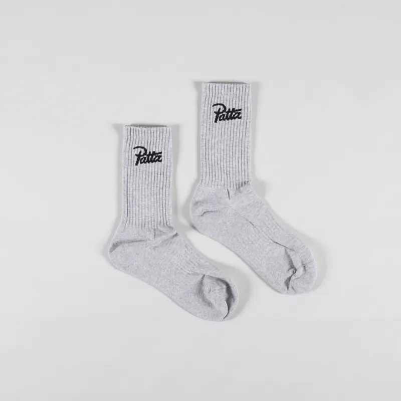 Patta Script Logo Sport Socks Melange Grey