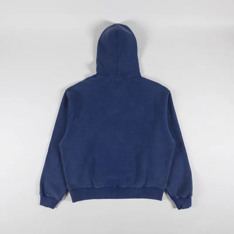 Patta Classic Acid Washed Hooded Sweater Estate Blue-1