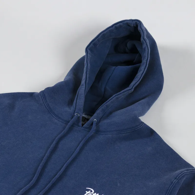 Patta Classic Acid Washed Hooded Sweater Estate Blue-4