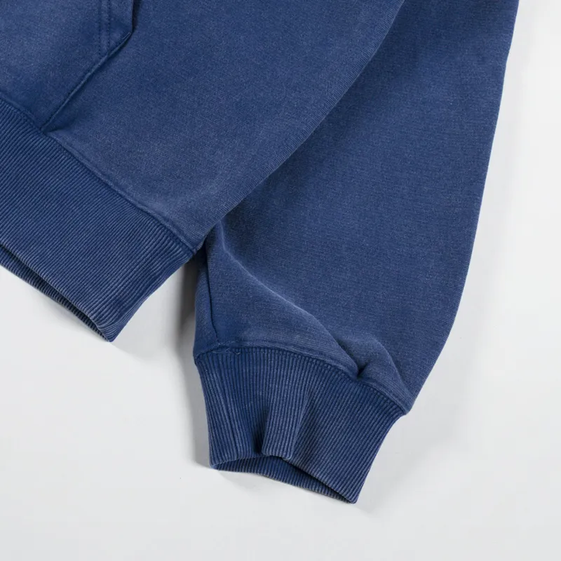 Patta Classic Acid Washed Hooded Sweater Estate Blue-7