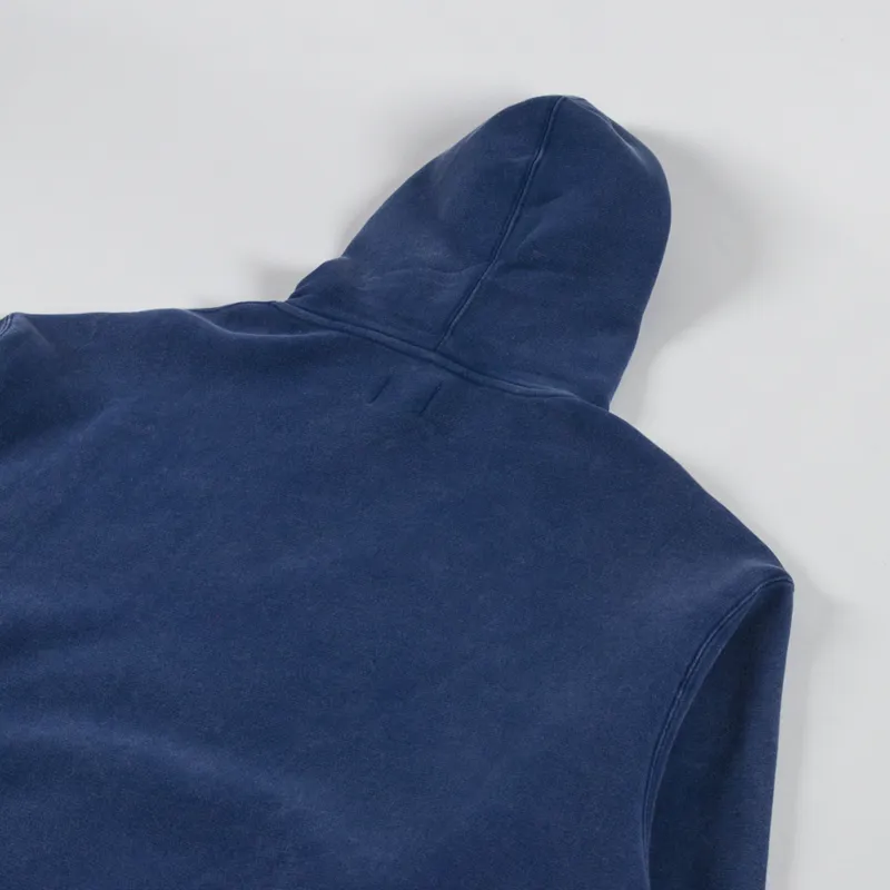 Patta Classic Acid Washed Hooded Sweater Estate Blue-3