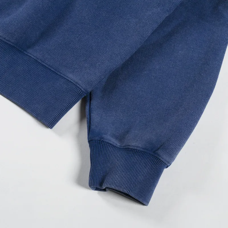 Patta Classic Acid Washed Hooded Sweater Estate Blue-8