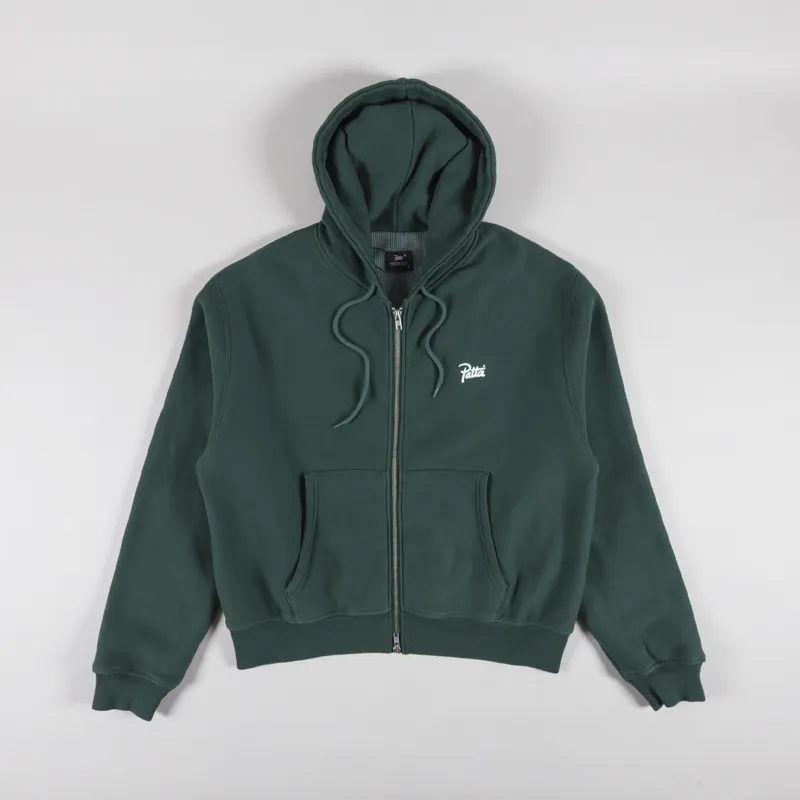 Patta Classic Zip Up Hooded Sweater Bistro Green