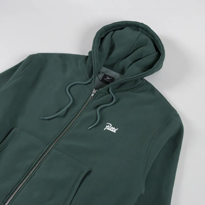 Patta Classic Zip Up Hooded Sweater Bistro Green-2