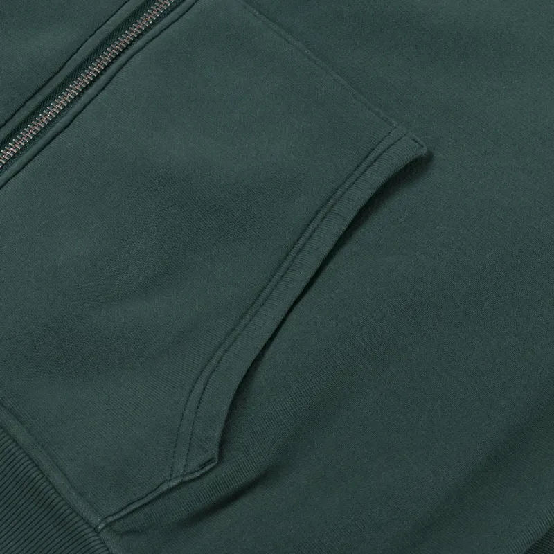 Patta Classic Zip Up Hooded Sweater Bistro Green-7