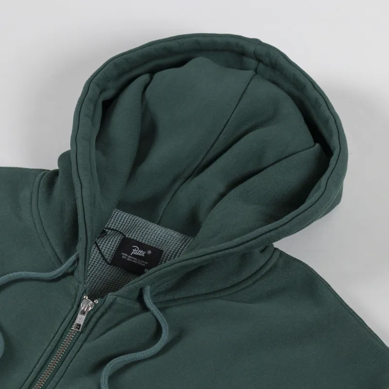 Patta Classic Zip Up Hooded Sweater Bistro Green-4