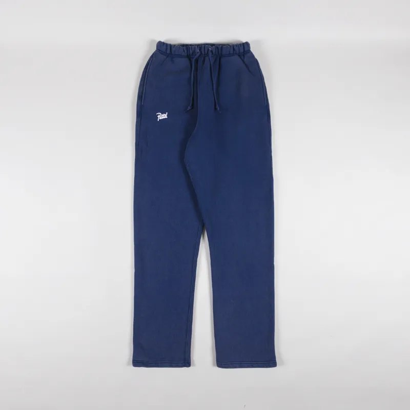 Patta Classic Acid Washed Straight Leg Jogging Pants Estate Blue