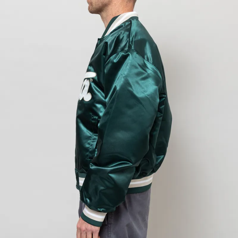 Patta Script Logo Satin Varsity Jacket Bistro Green-2