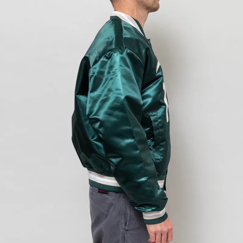 Patta Script Logo Satin Varsity Jacket Bistro Green-4