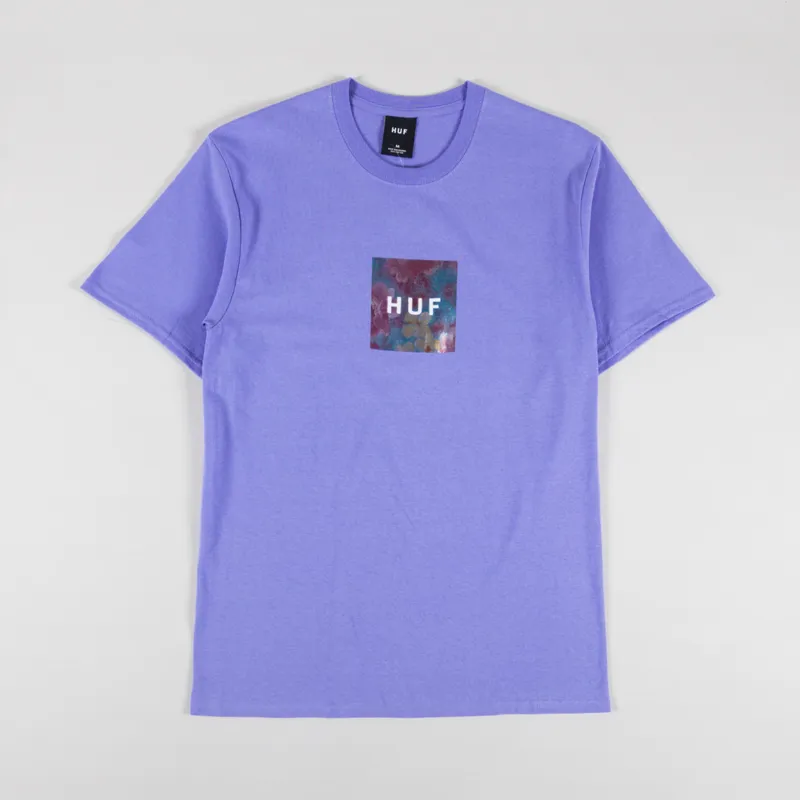 Huf Foil Flower Box Logo T Shirt Violet