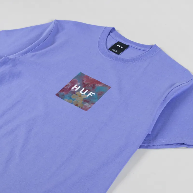 Huf Foil Flower Box Logo T Shirt Violet-1