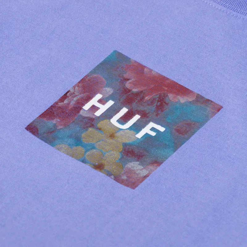 Huf Foil Flower Box Logo T Shirt Violet-2