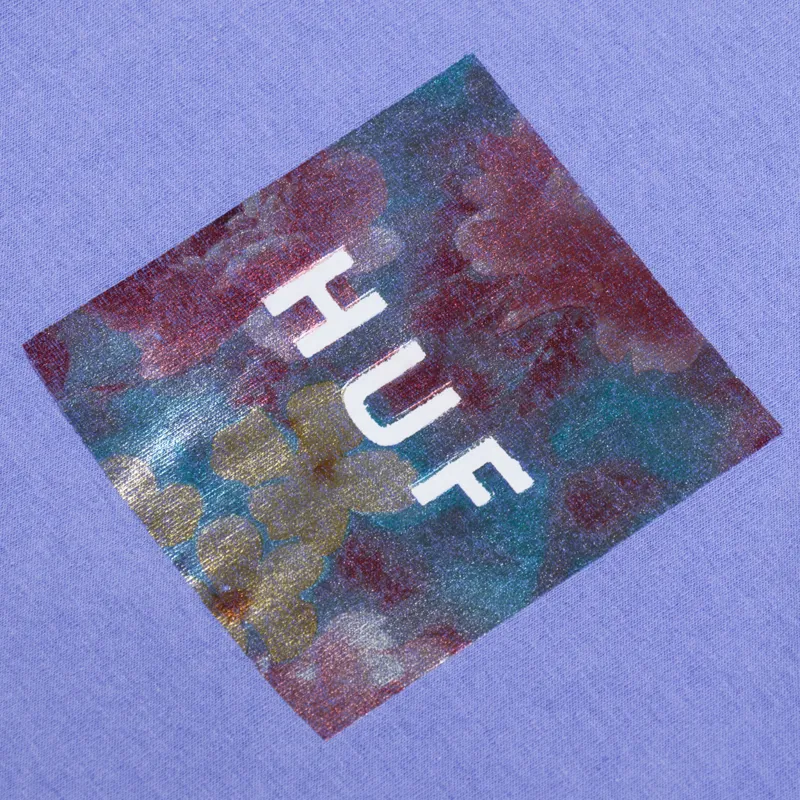 Huf Foil Flower Box Logo T Shirt Violet-3