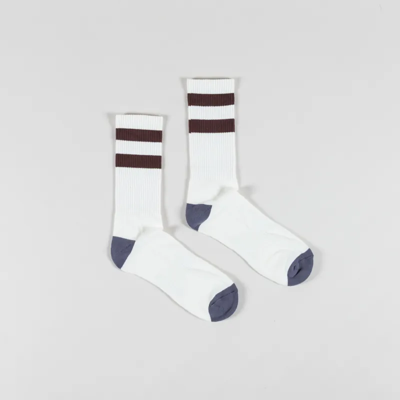 Revolution Jaquard Crew Socks White Brown