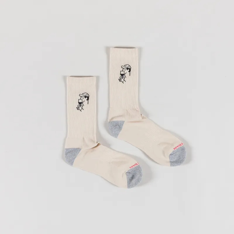 Revolution Model Jacquard Crew Socks Off White