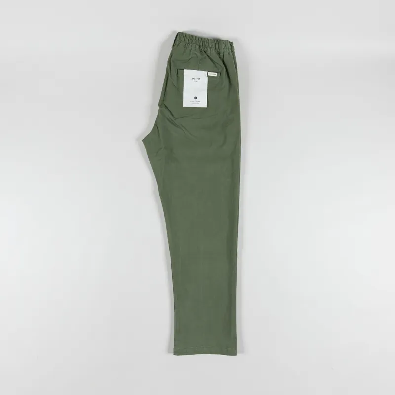 Anerkjendt Akjan Cotton Pleat ELA Pants Olivine-2