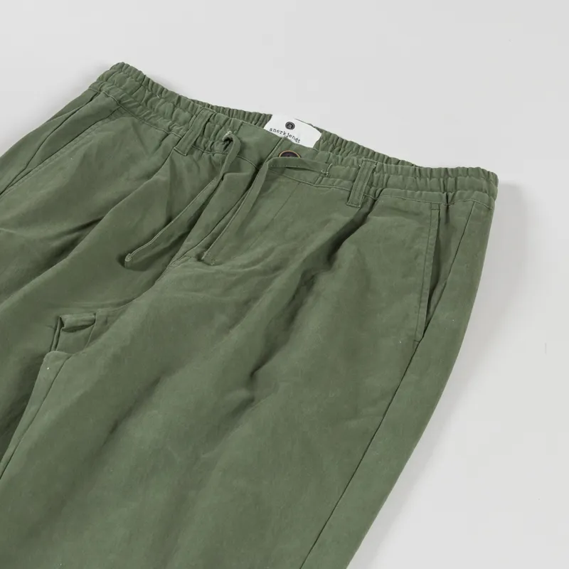 Anerkjendt Akjan Cotton Pleat ELA Pants Olivine-3