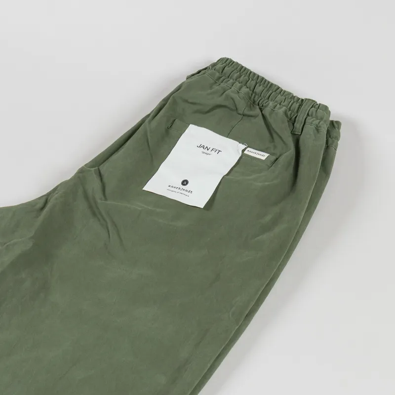 Anerkjendt Akjan Cotton Pleat ELA Pants Olivine-5