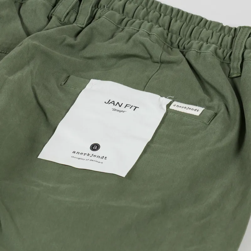 Anerkjendt Akjan Cotton Pleat ELA Pants Olivine-7