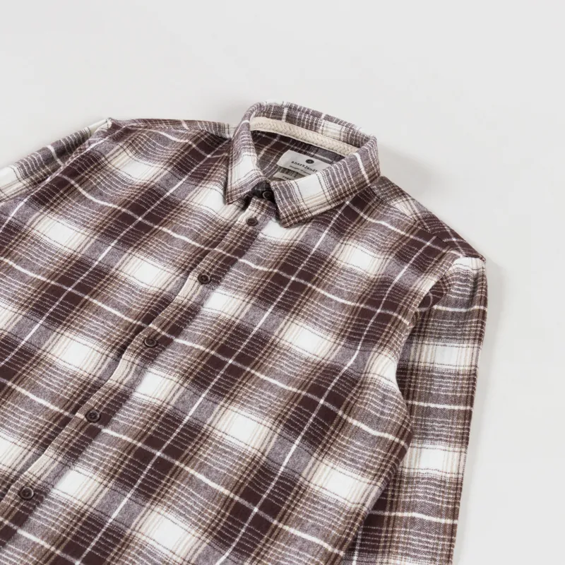 Anerkjendt Akleif Flannel Check Shirt Chocolate Brown-2