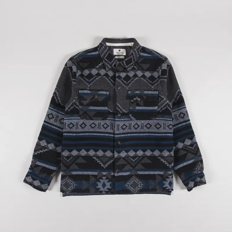 Anerkjendt Akoscar Check Overshirt Dark Grey Marl