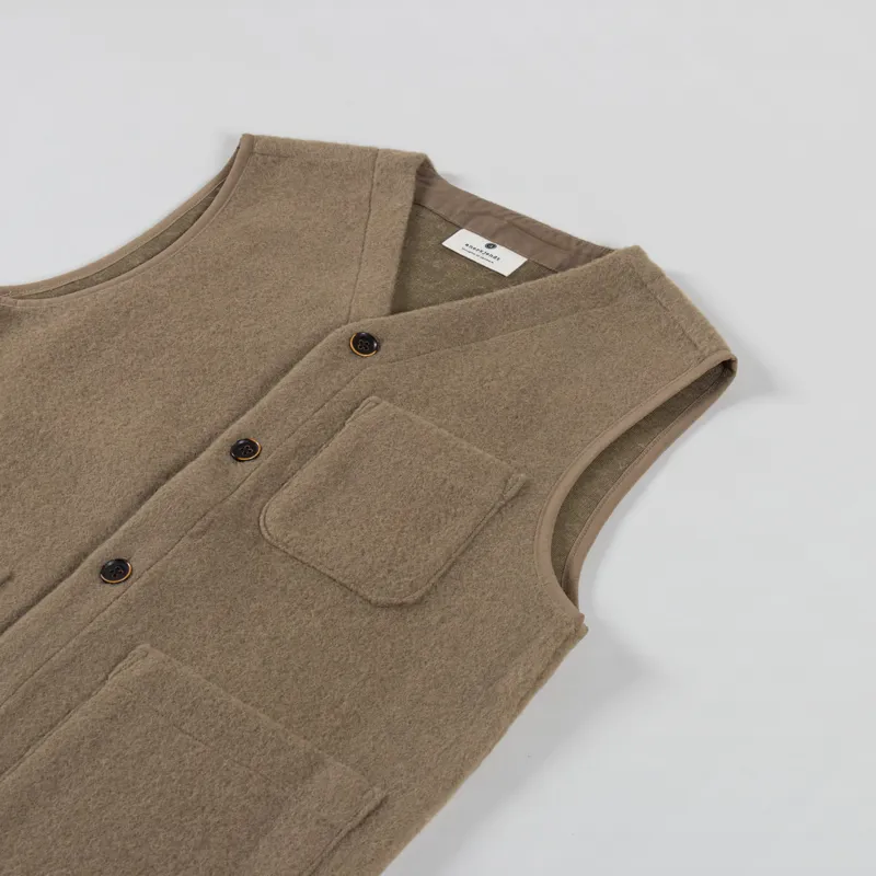 Anerkjendt Womens Akrasmus Boiled Wool Gilet Incense-6