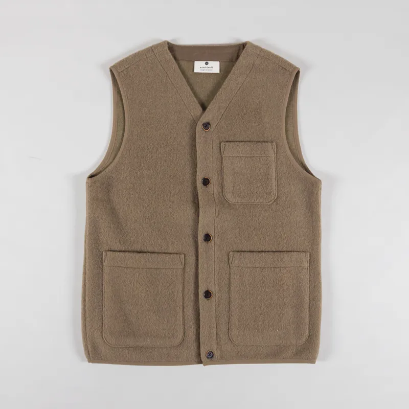 Anerkjendt Womens Akrasmus Boiled Wool Gilet Incense-4