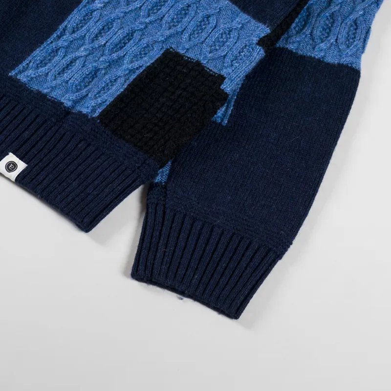 Anerkjendt Womens Akskjold Patchwork Cardigan Sky Captain-9