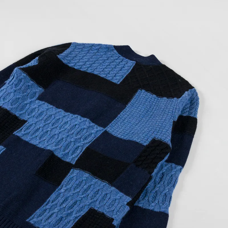 Anerkjendt Womens Akskjold Patchwork Cardigan Sky Captain-7