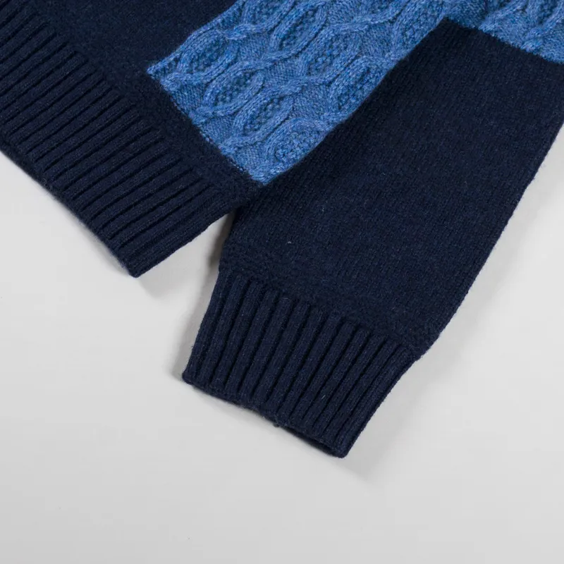 Anerkjendt Womens Akskjold Patchwork Cardigan Sky Captain-10