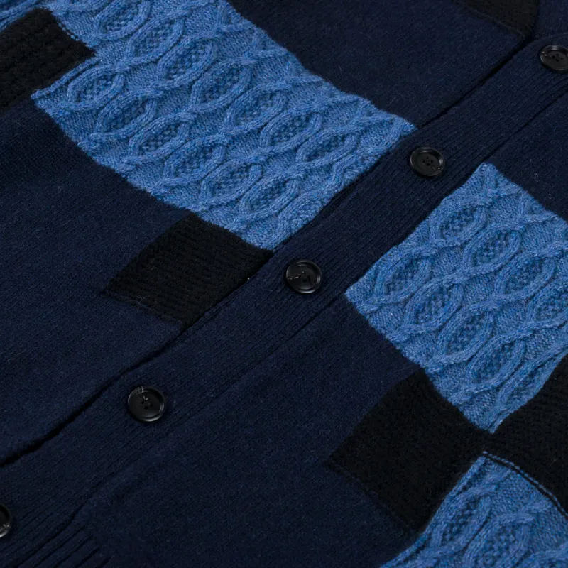 Anerkjendt Womens Akskjold Patchwork Cardigan Sky Captain-8